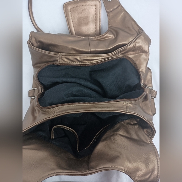 ST JOHNS BAY Elegant Metallic Brown Women's Bag - Picture 4 of 7
